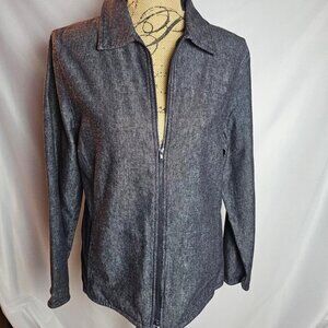 Dockers Womens Gray Jacket Lightweight 2 way Zipper Long Sleeve Coat M